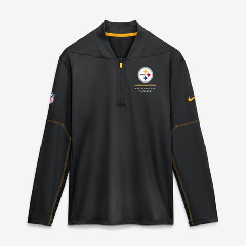 Men's Nike Black Pittsburgh Steelers Sideline Logo Glory Midweight Dri-FIT Half-Zip Pullover