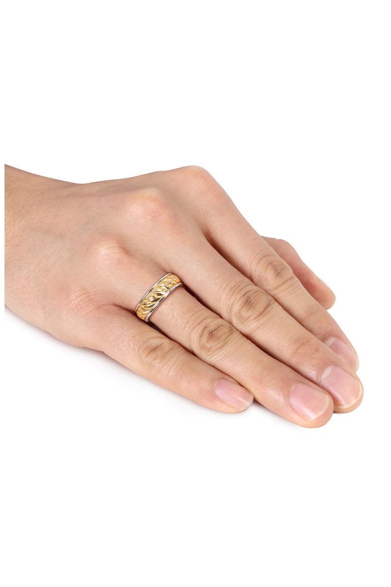 Sterling Silver Chain Link Ring, Alternate, color, YELLOW/SILVER