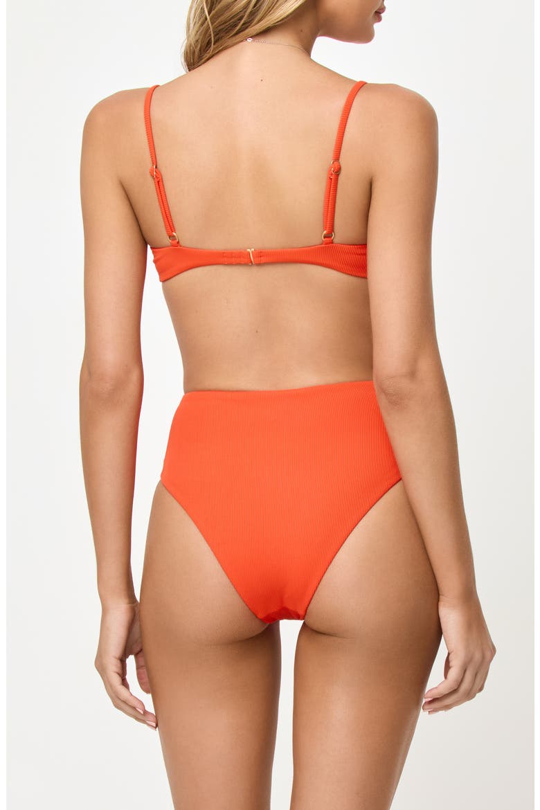 Belle Underwire Jacquard Bikini Top, Alternate, color, POPPY