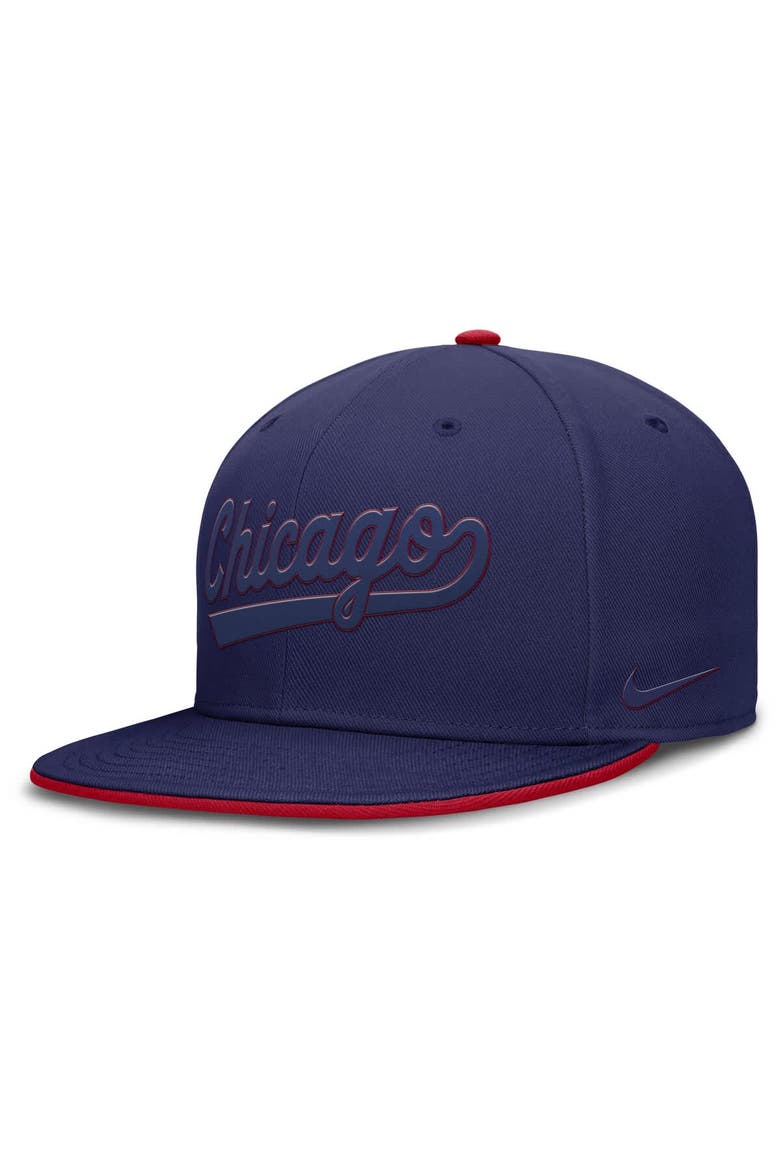 Men's Nike Blue Chicago Cubs Wordmark Dri-FIT Round Bill True Fitted Hat, Main, color, Blue