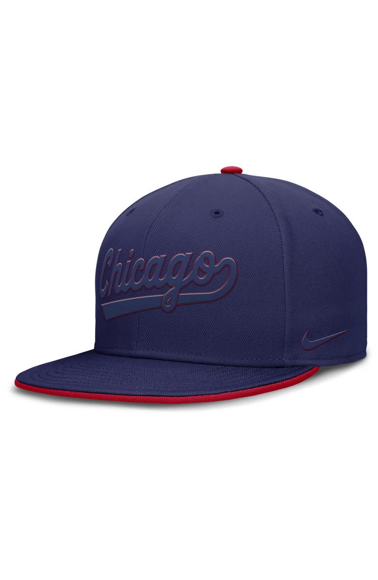Nike Men's Nike Blue Chicago Cubs Wordmark Dri-FIT Round Bill True Fitted Hat, Main, color, Blue