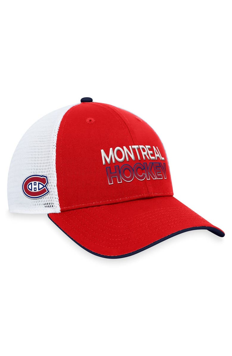 FANATICS Men's Fanatics Branded  Red Montreal Canadiens Authentic Pro Rink Trucker Adjustable Hat, Main, color, 