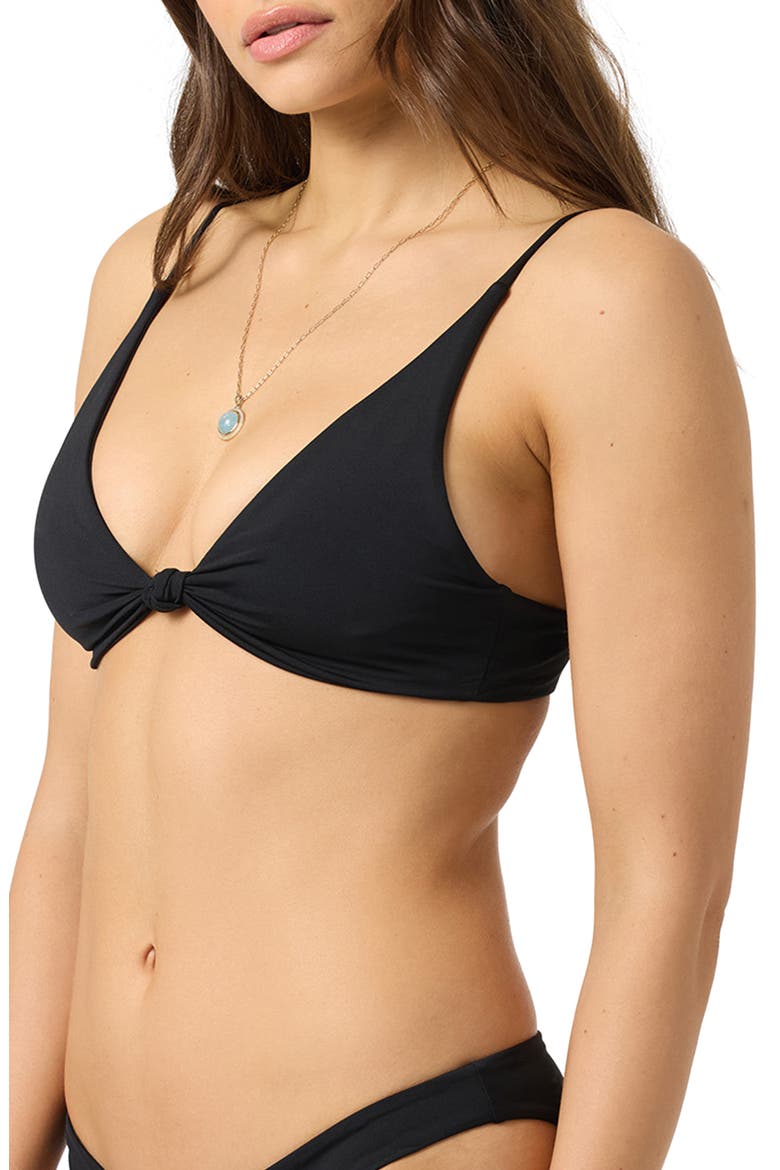 Saltwater Solids Pismo Bikini Top, Alternate, color, BLACK