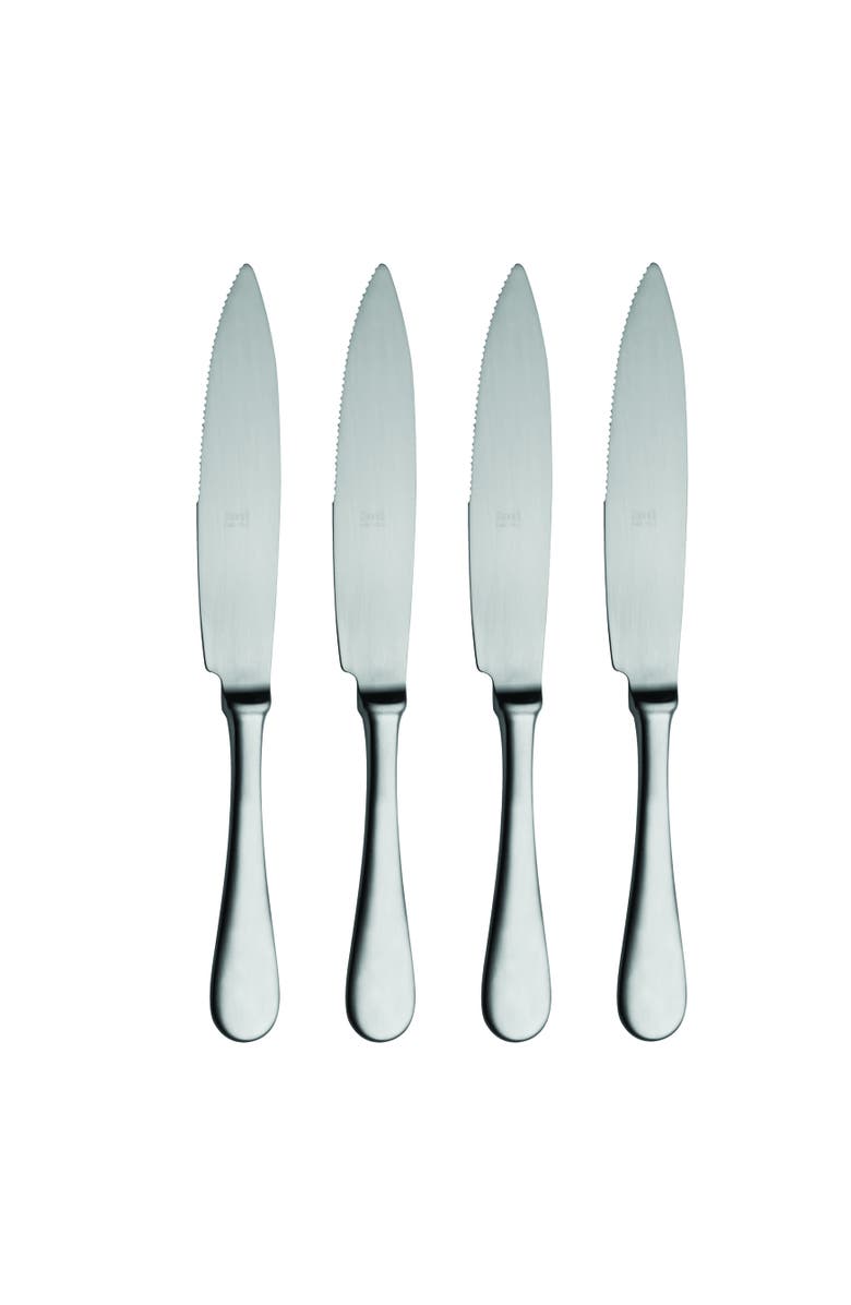 Mepra Steak Knife Set - 4 Pieces, Main, color, Ice Silver