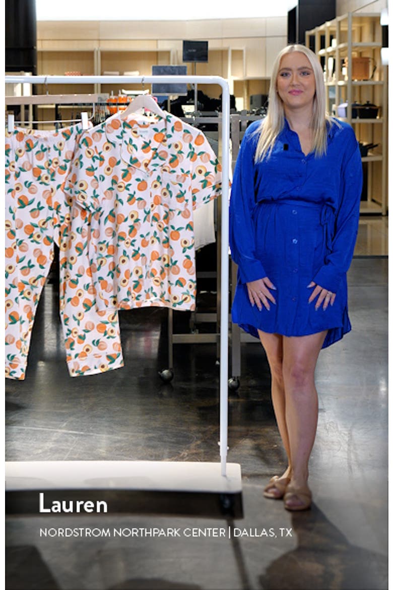 Print Stretch Organic Cotton Jersey Crop Pajamas video