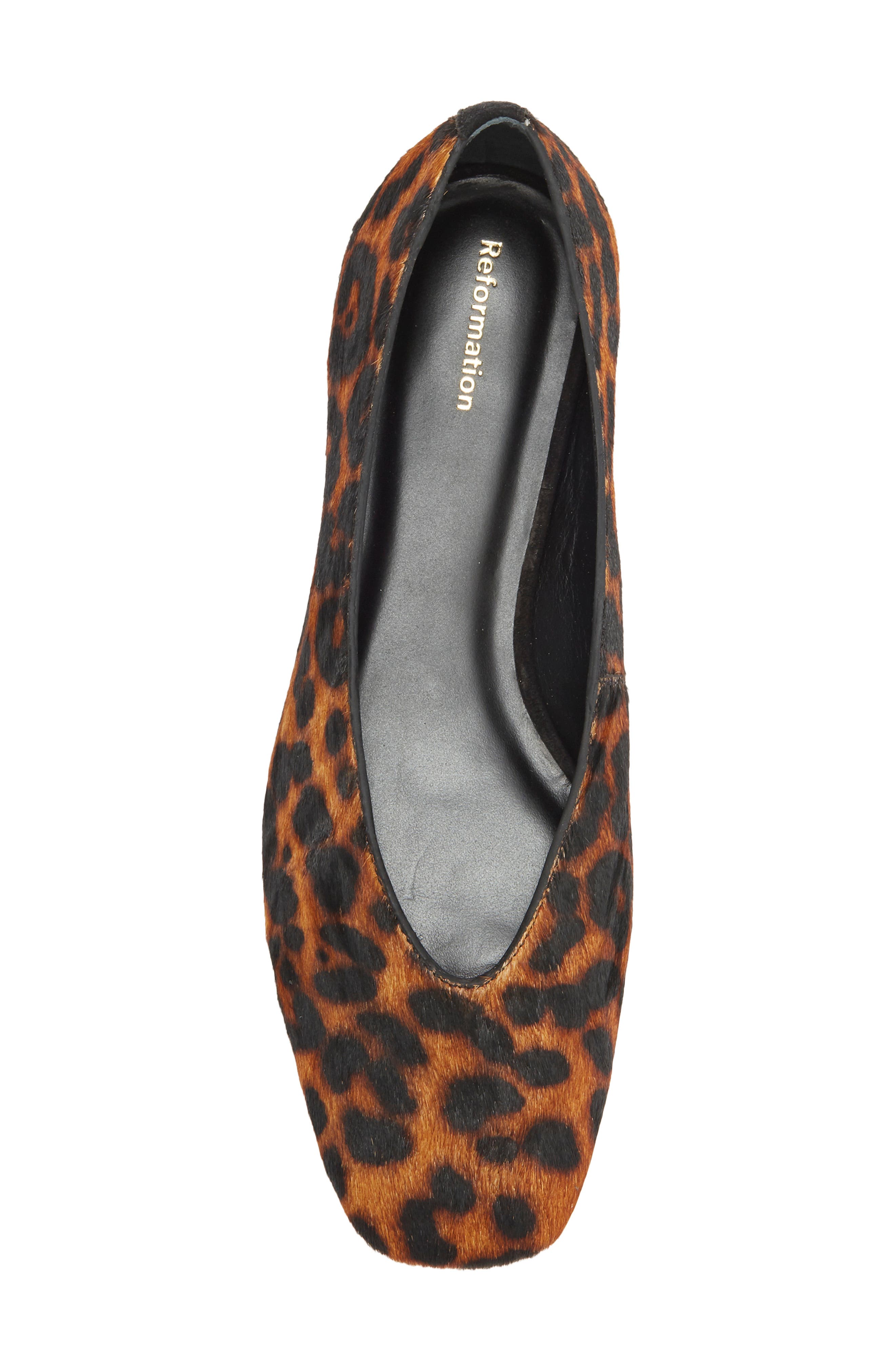 Reformation Prudence Ballet Flat, Alternate, color, Leopard Haircalf