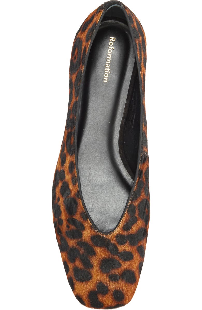 Reformation Prudence Ballet Flat, Alternate, color, Leopard Haircalf