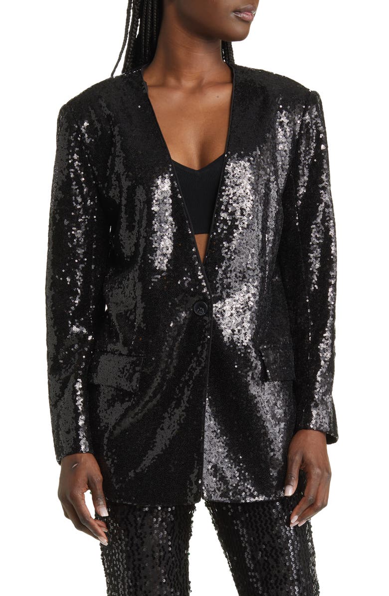 Open Edit Sequin Blazer, Alternate, color,