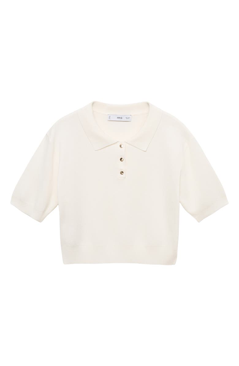 MANGO Rib Crop Polo Sweater, Main, color, 
