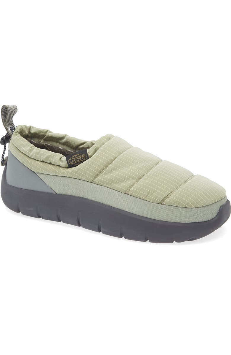 Lacoste Serve 2 Slipper, Main, color, Light Green/ Dark Grey