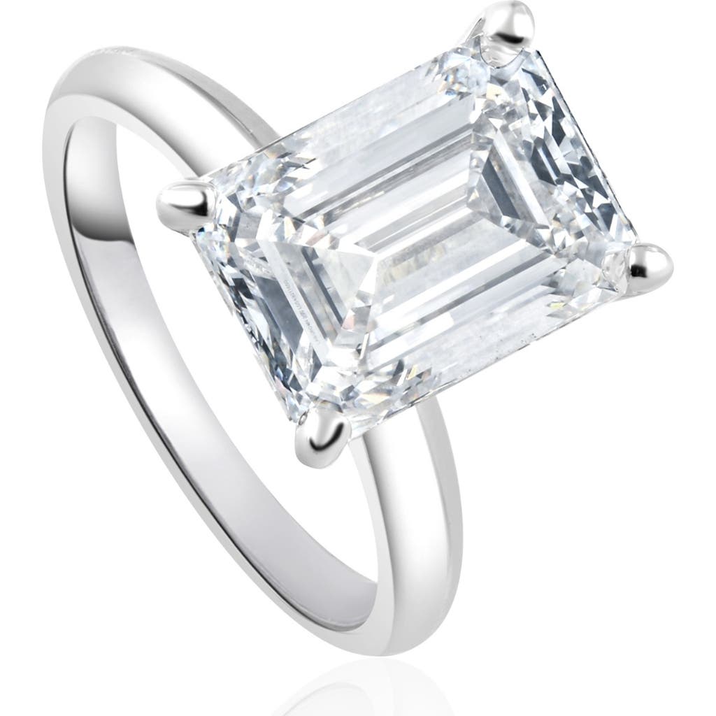 Bliss Diamond Certified 6.07ct Emerald Cut Diamond Engagement Ring 14k Gold Lab Grown In 14k White Gold