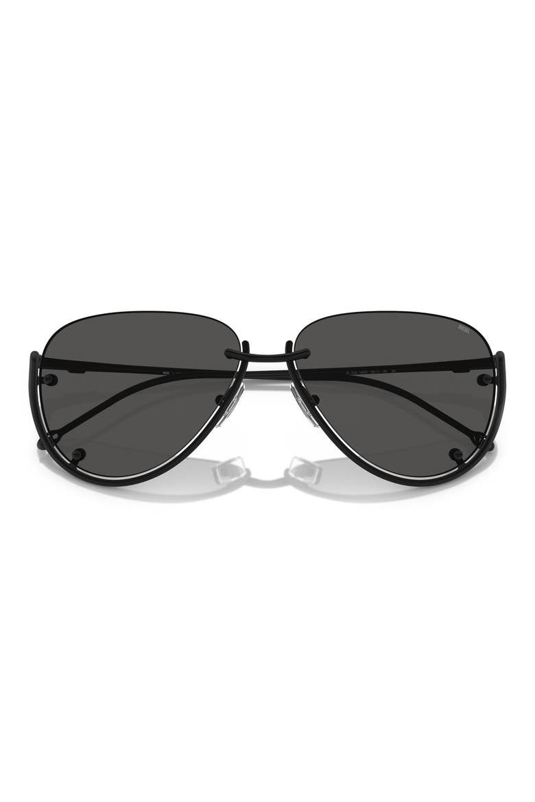 59mm Pilot Sunglasses, Alternate, color, MATTE BLACK / DARK GREY