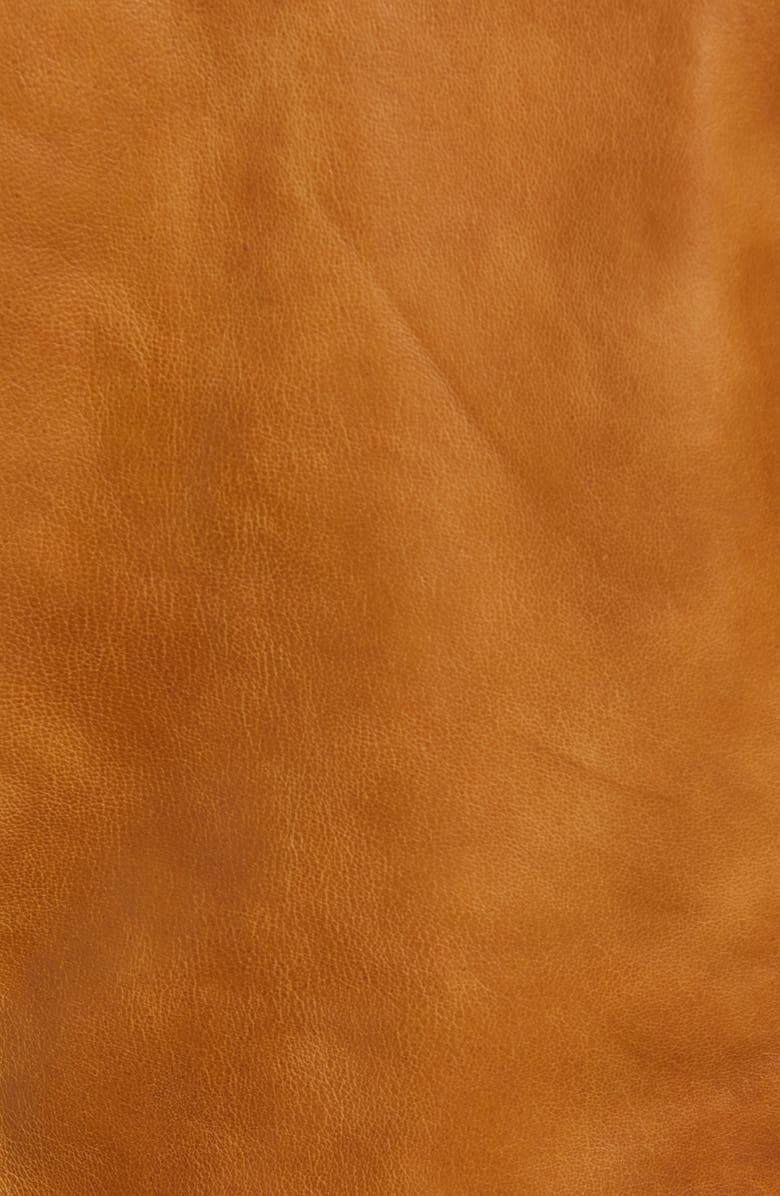 Lucky Brand Leather Trucker Jacket, Alternate, color, Cognac