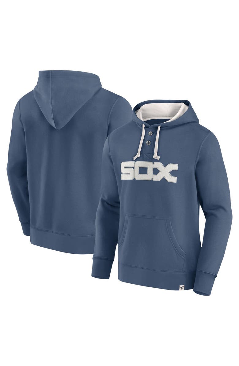 FANATICS Men's Fanatics Navy Chicago White Sox Plan for Adversity Henley Fleece Pullover Hoodie, Main, color, Navy