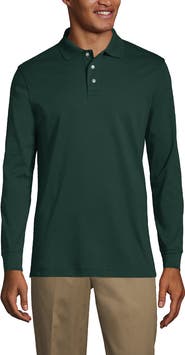 Lands' End School Uniform  Long Sleeve Interlock Polo Shirt