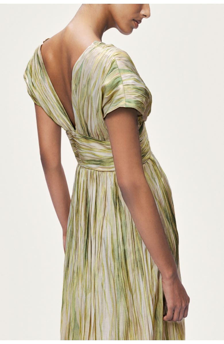 Nocturne Printed V-Neck Midi Dress, Alternate, color, Multi-Colored