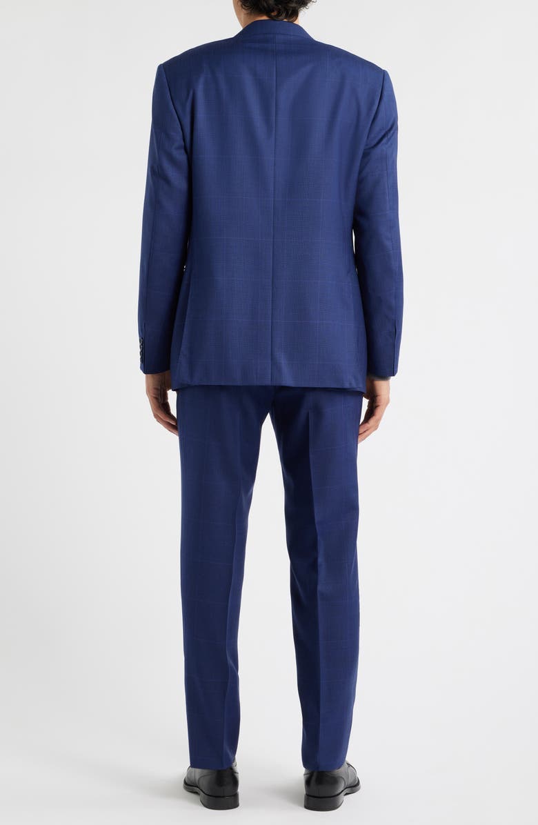 Canali Siena Regular Fit Medium Blue Glen Check Super 130s Wool Suit, Alternate, color, Bright Blue