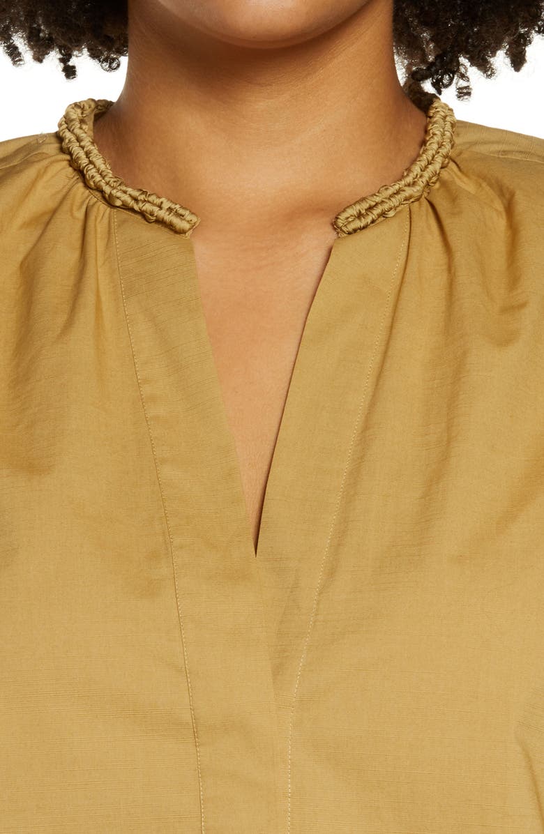 Vince Braid Trim Cotton Blouse, Alternate, color, Jute