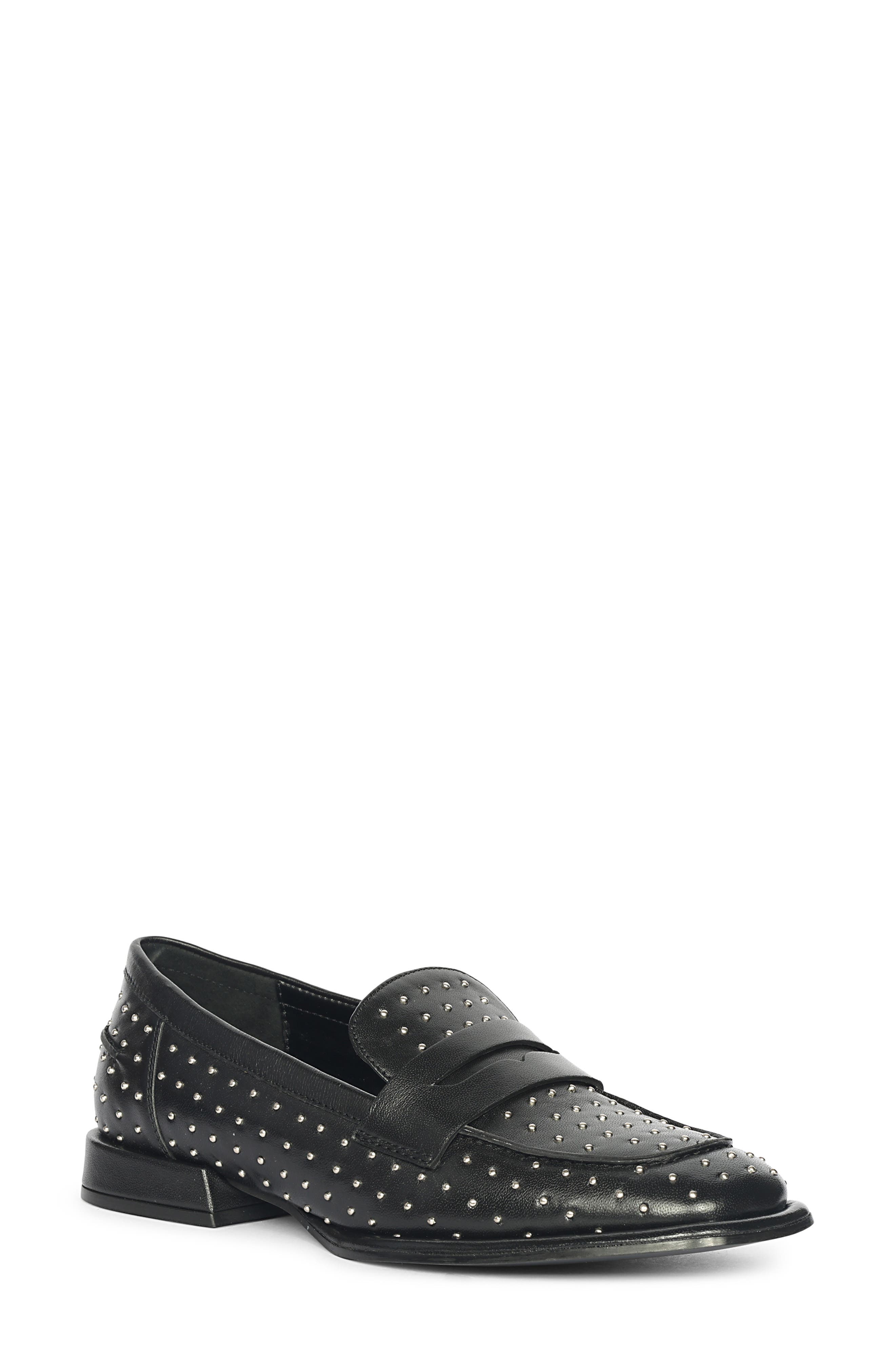 SAINT G Carol Stud Penny Loafer, Main, color, Black