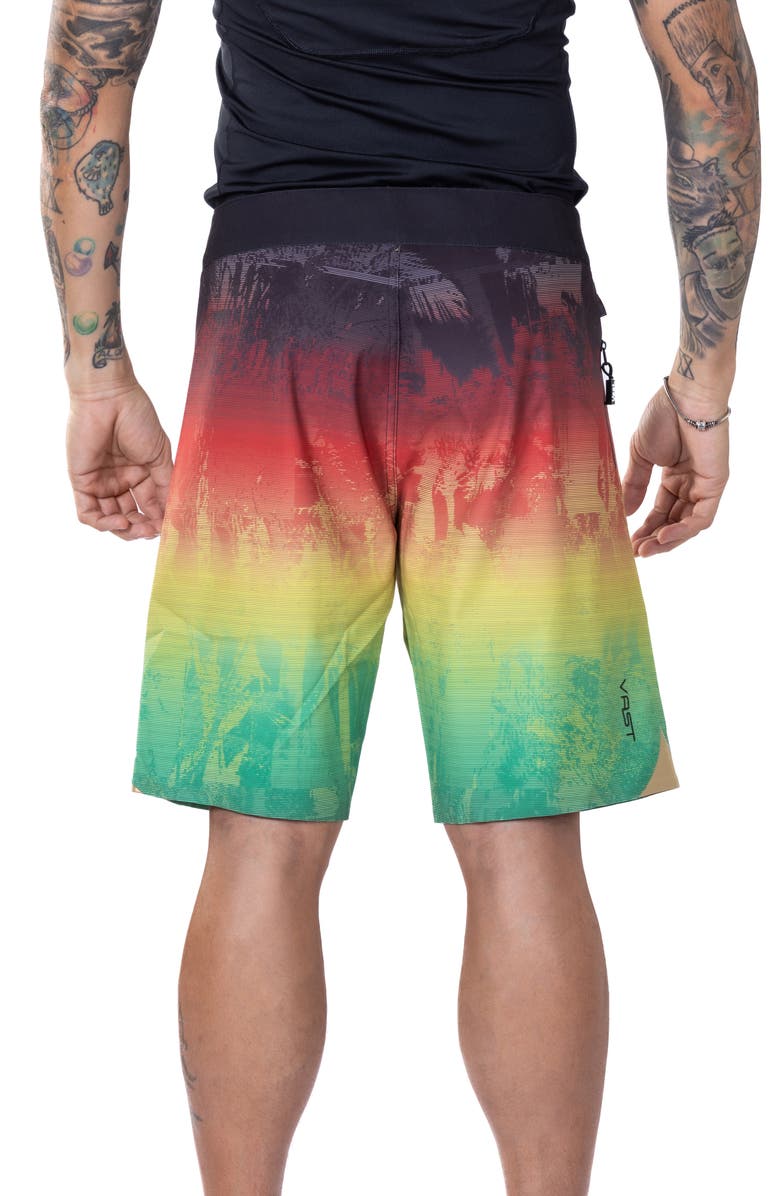 VAST Sunset Palm Texture II Stretch Board Shorts, Alternate, color, 