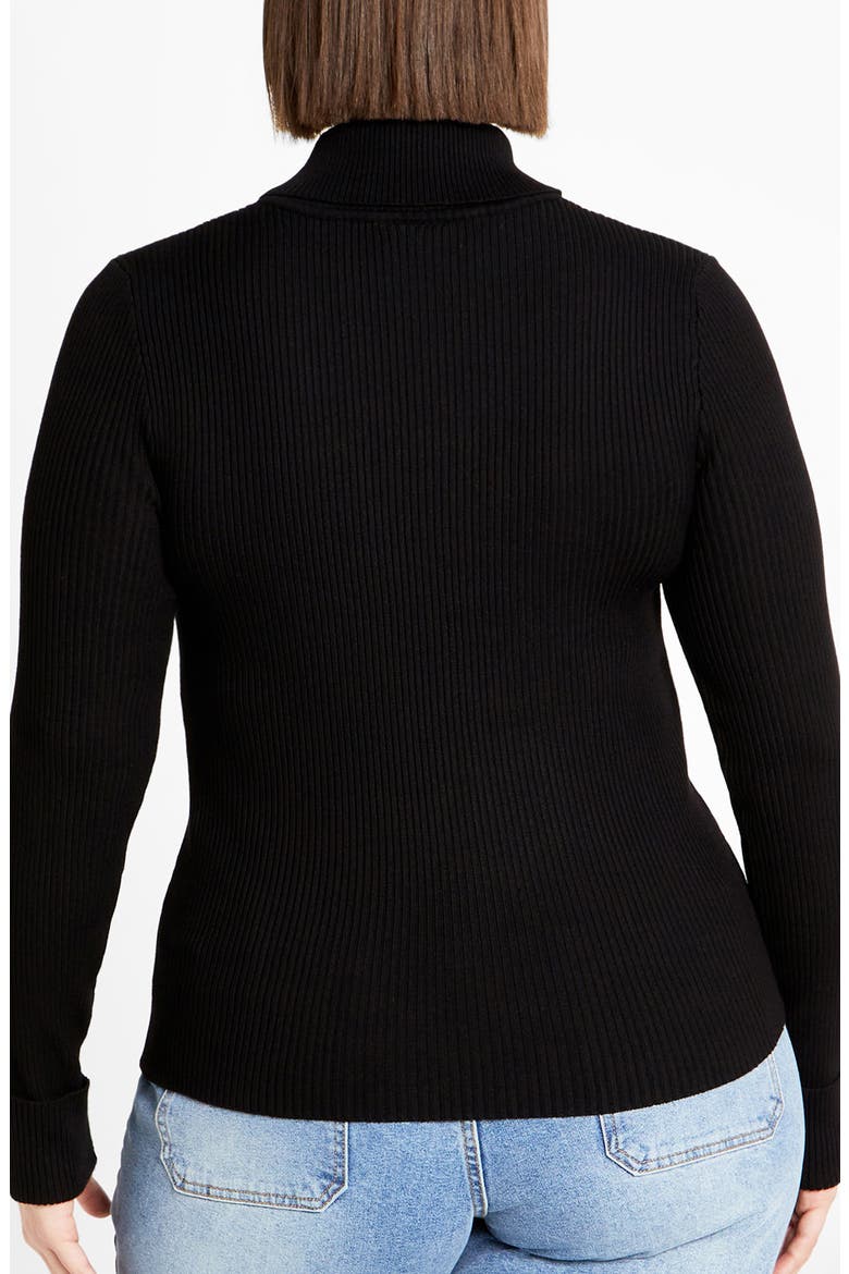 Kiki Rib Mock Neck Sweater, Alternate, color, BLACK