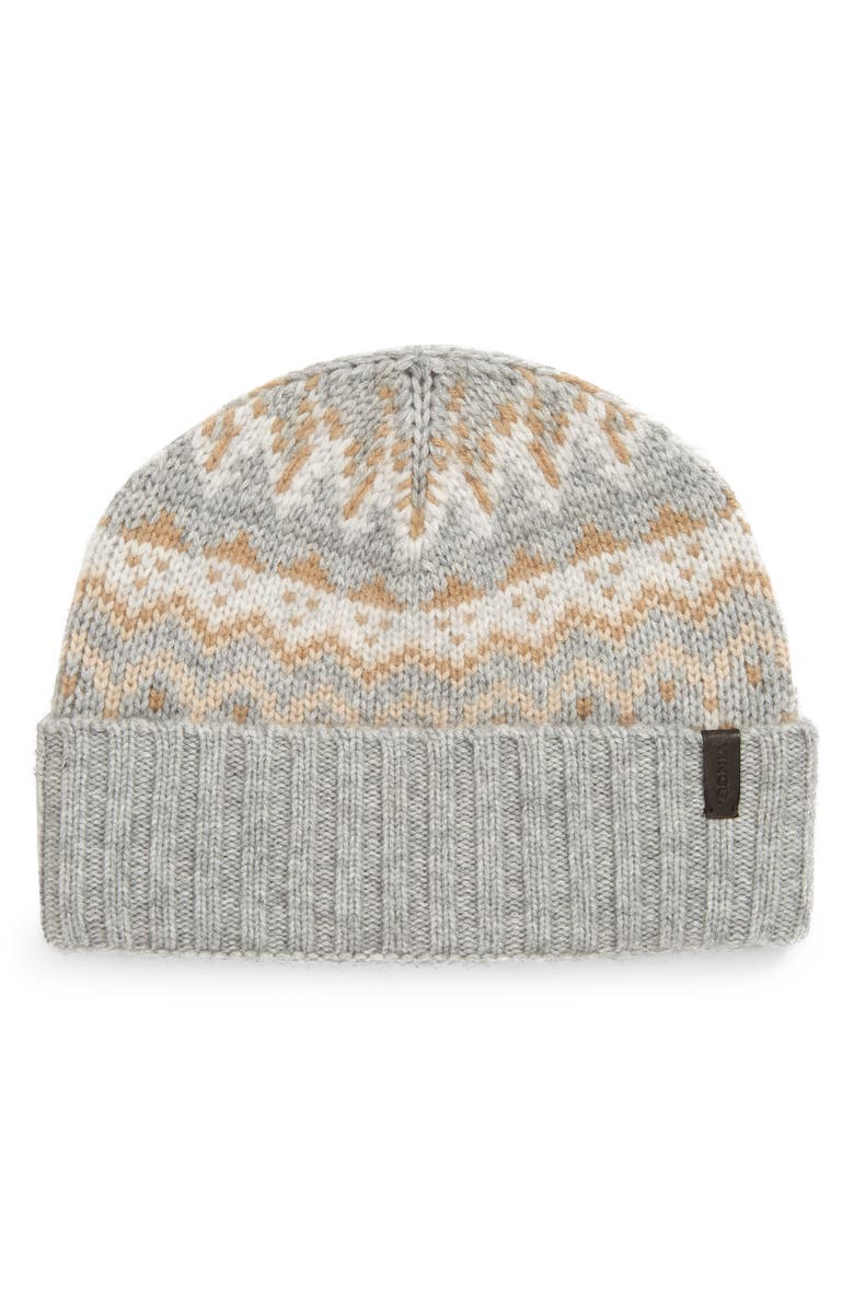 Vince Fair Isle Wool & Cashmere Beanie, Main, color, Grey