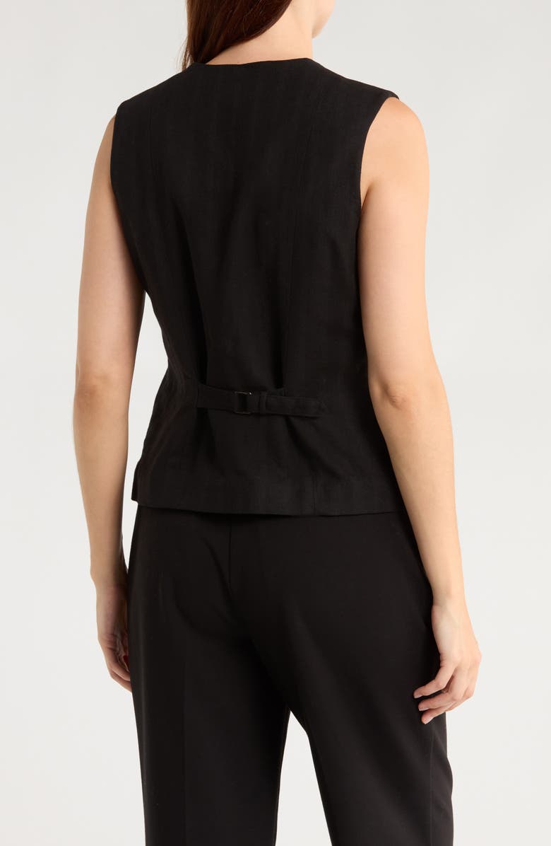 rag & bone Albany Solid Cotton & Linen Vest, Alternate, color, Black