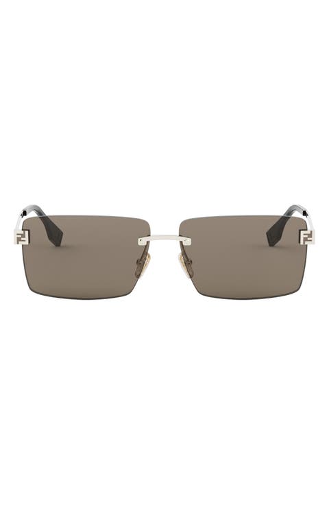 Sky Rimless Rectangular Sunglasses
