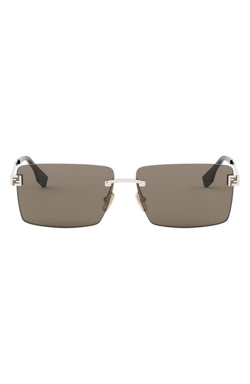 Fendi Sky Rimless Rectangular Sunglasses In Multi