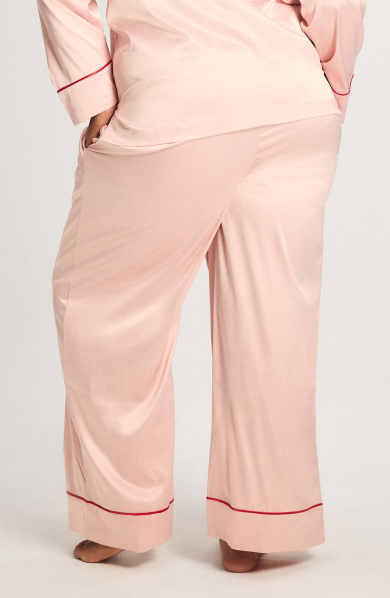 SAVAGE X FENTY Satin Ever After Pajama Pants, Alternate, color, Retro Rose