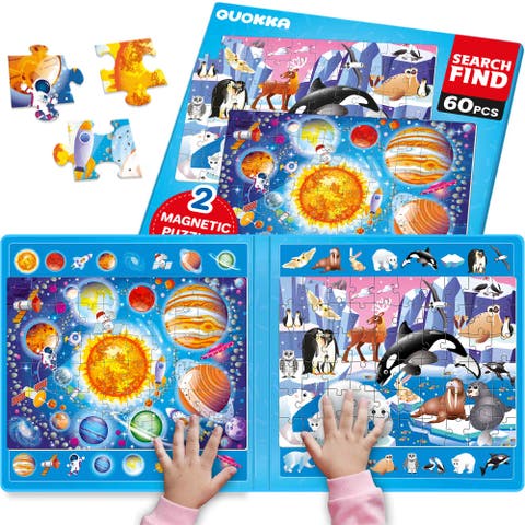 60 Pieces Magnetic Jigsaw Puzzles for Toddlers