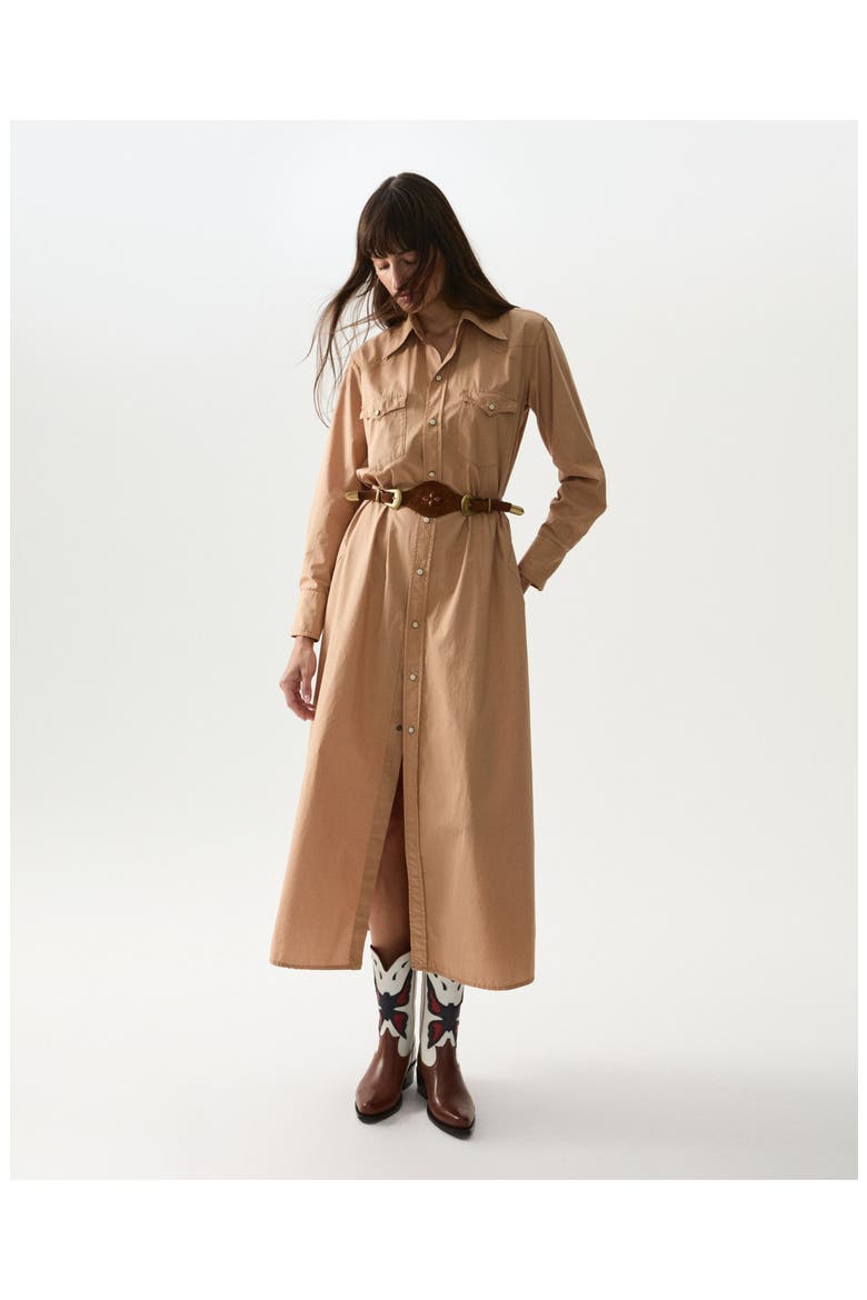 Arley Cotton Shirt Dress, Alternate, color, Beige