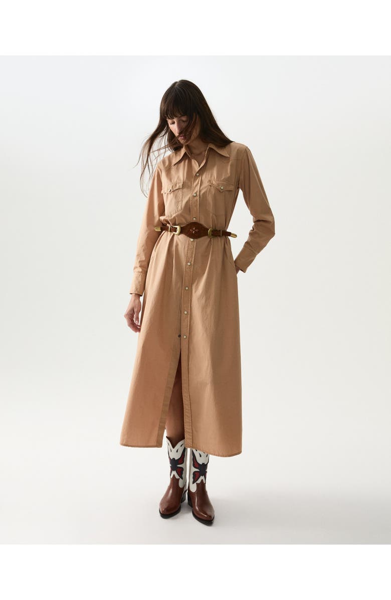Fortela Arley Cotton Shirt Dress, Alternate, color, Beige
