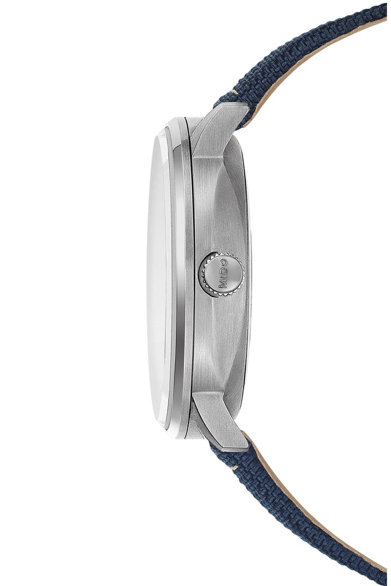 Commander Automatic Fabric Strap Watch, 40mm, Alternate, color, BLUE