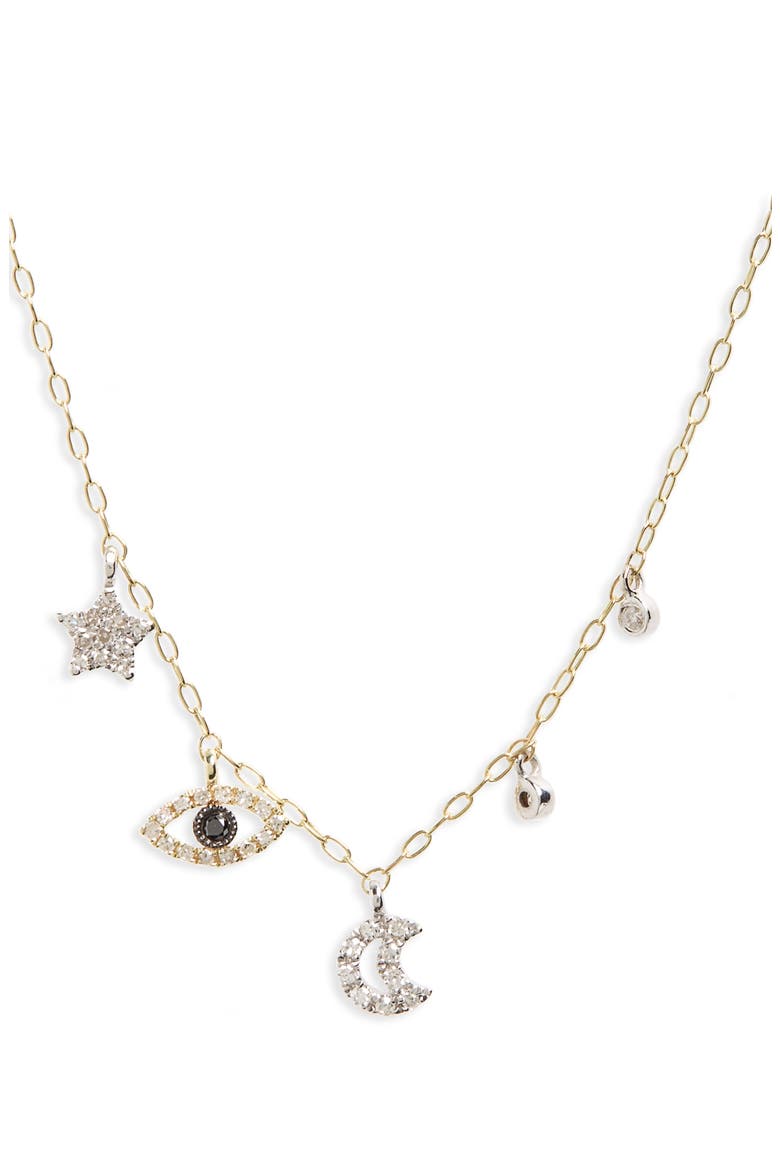 Diamond Charm Necklace, Main, color, YELLOW GOLD