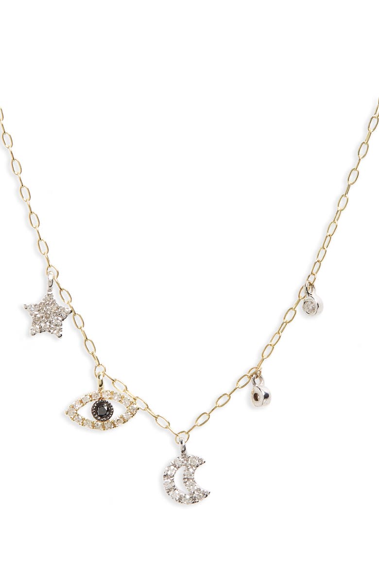 Meira T Diamond Charm Necklace, Main, color, 