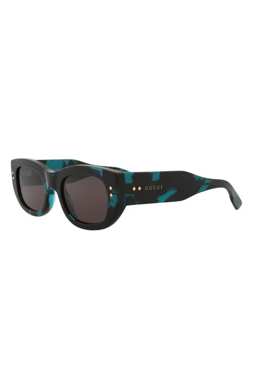 Gucci Eyewear Rectangular Frame Sunglasses In Havana Havana Grey