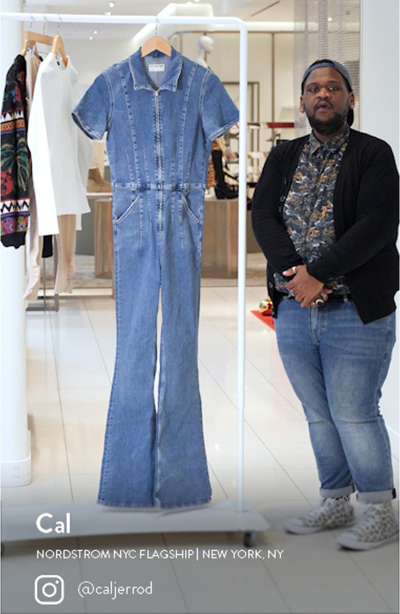 Jayde Denim Flared Jumpsuit, sales video thumbnail