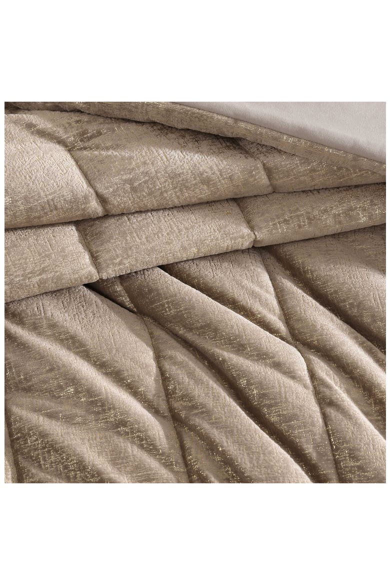 Banks Metallic Velvet Comforter Set, Alternate, color, LIGHT PASTEL BROWN