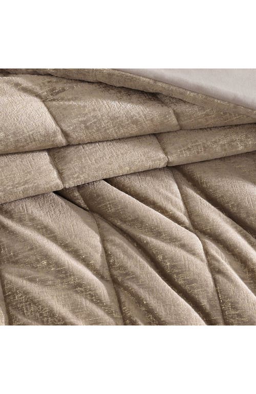 Kenneth Cole New York Banks Metallic Velvet Comforter Set In Light Pastel Brown