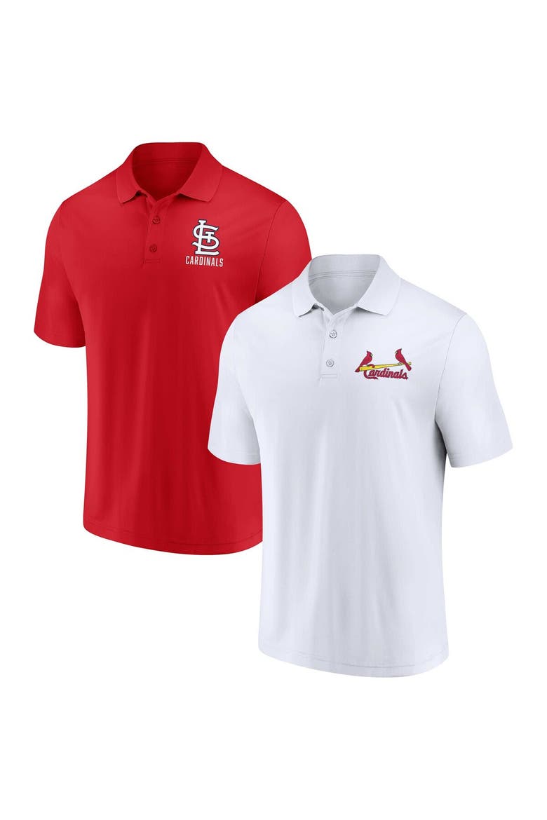 Men's Fanatics Branded Red/White St. Louis Cardinals Two-Pack Logo Lockup Polo Set, Alternate, color, Red