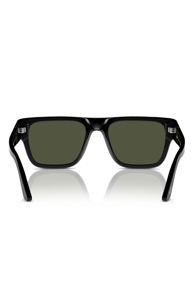 Persol 57mm Round Sunglasses, Alternate, color, Black