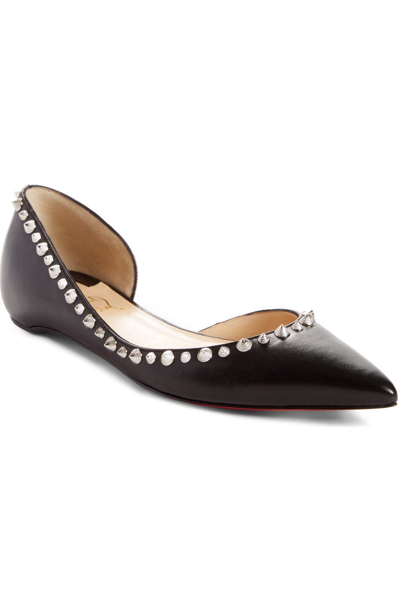 Christian Louboutin Irishell Studded Half d'Orsay Flat, Main, color,