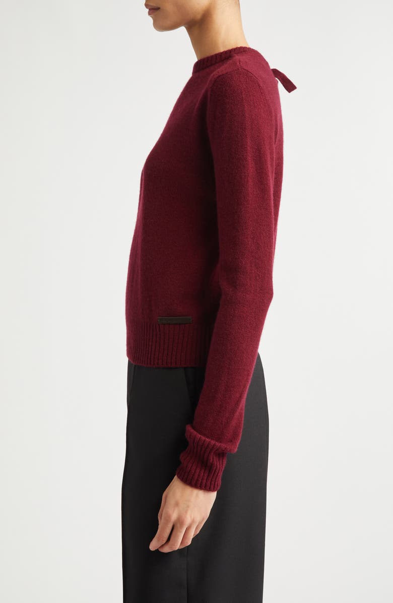 Marni Open Back Logo Sweater, Alternate, color, 00R79burgundy