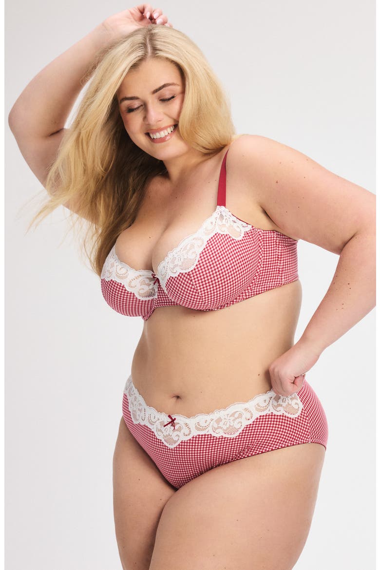 Swirly Girly Hipster Briefs, Alternate, color, DAPPER RED CHECK EFFECT PRINT