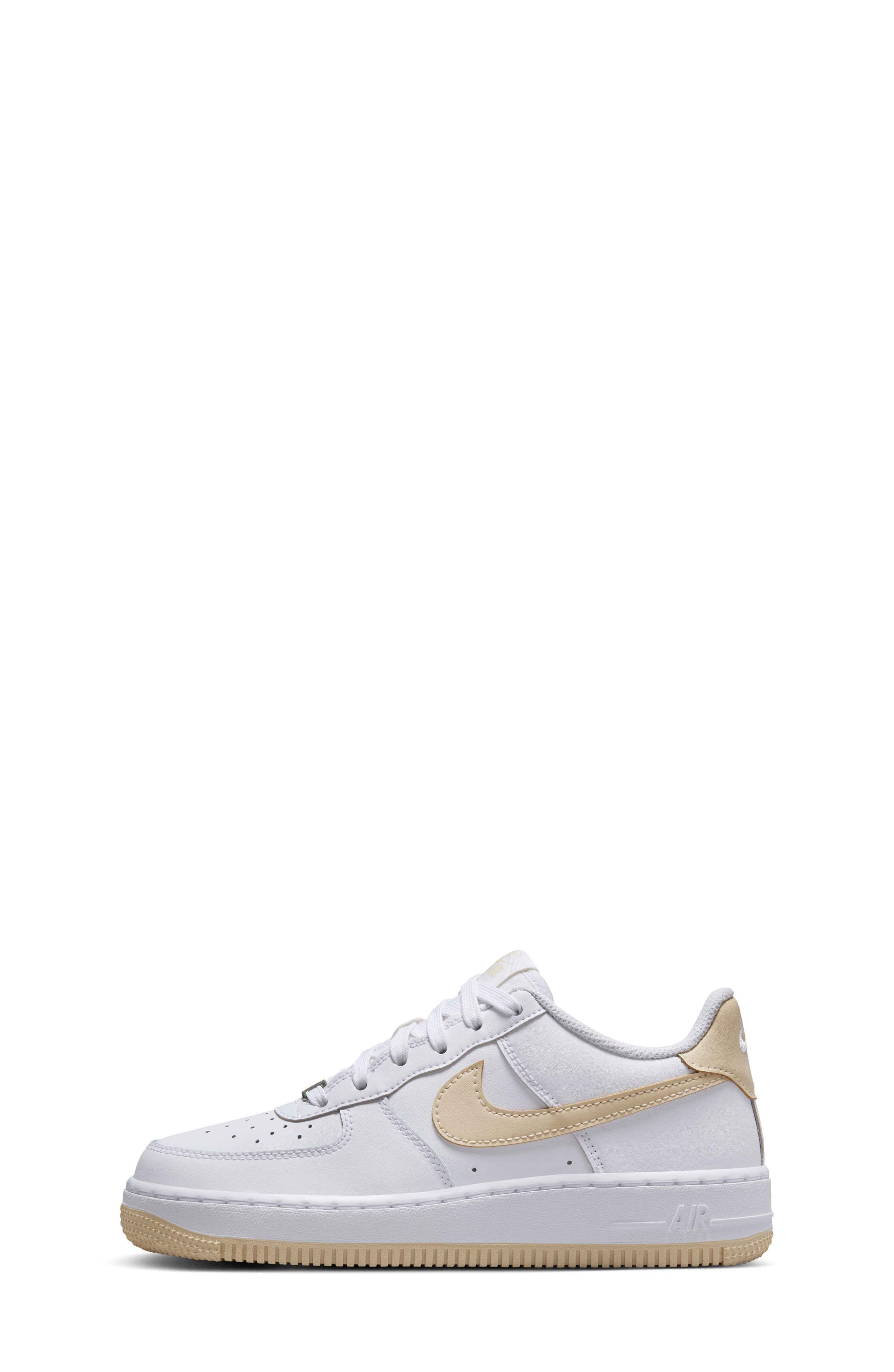 Kids' Air Force 1 Sneaker, Alternate, color, 118 WHITE/LT KHAKI-WHITE