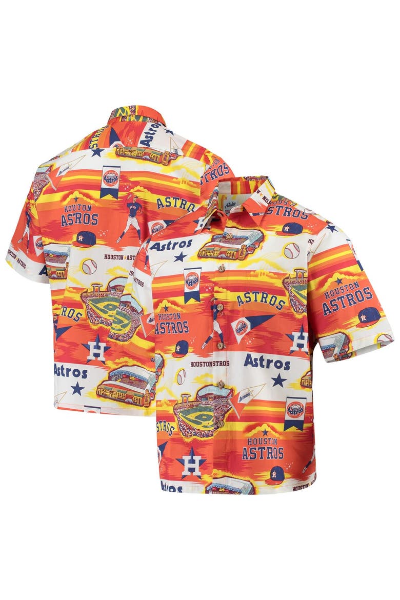 Men's Reyn Spooner Orange Houston Astros Scenic Button-Up Shirt, Main, color, Orange