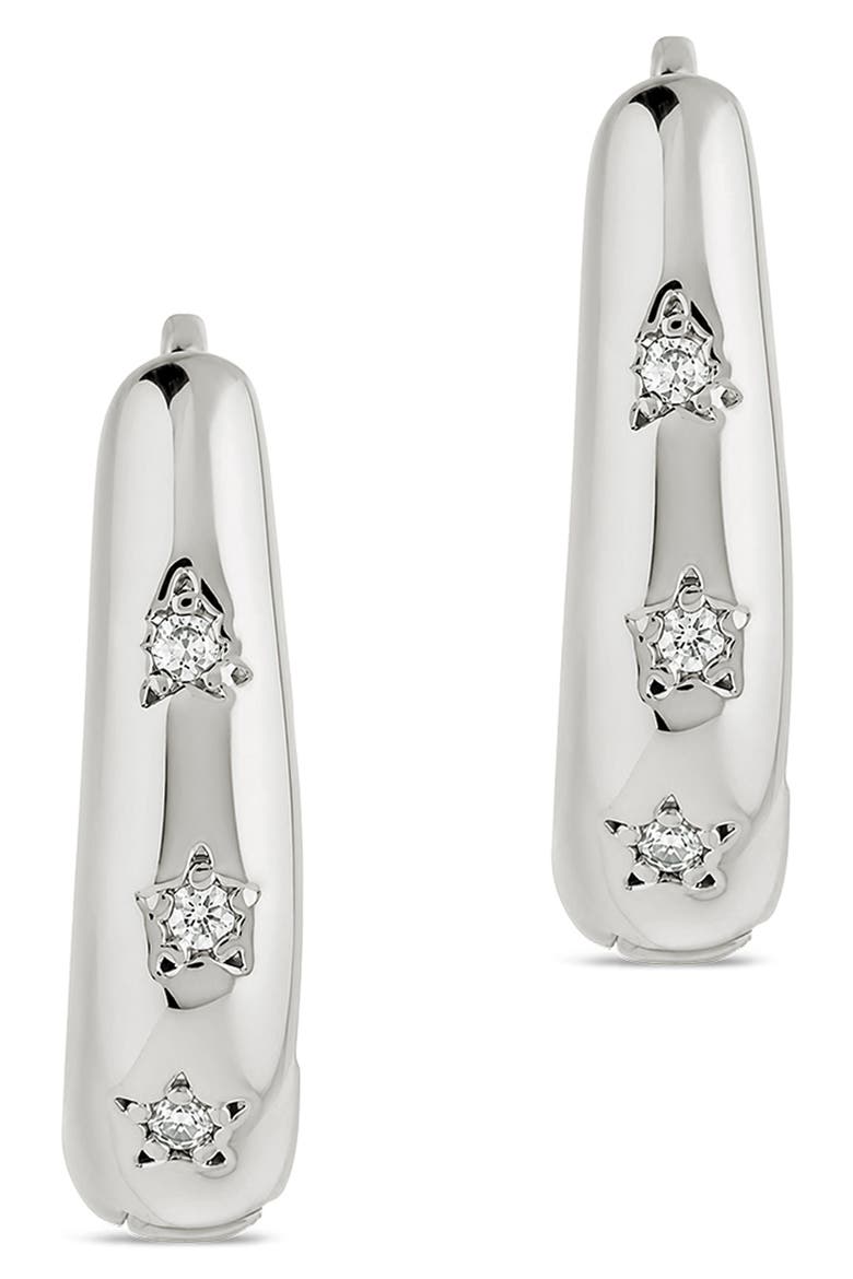 Classic Mini Cubic Zirconia Hoop Earrings, Alternate, color, SILVER