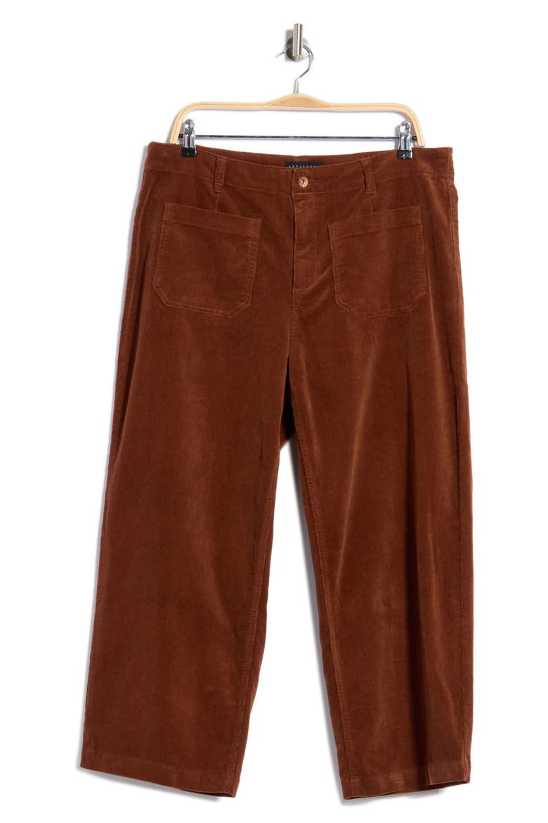 Supernova High Waist Crop Corduroy Pants, Main, color, CLOVE BROWN