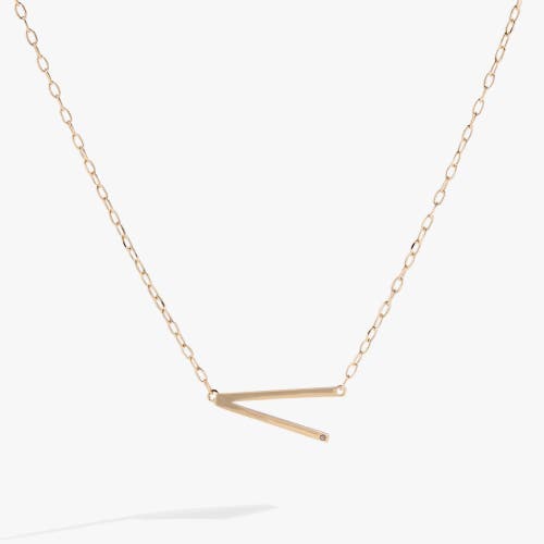 Alex and Ani Gold Elongated Initial Pendant Necklace in Gold - V 